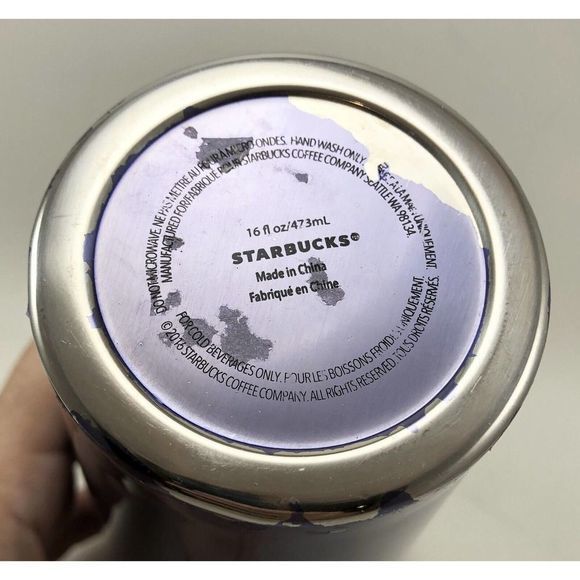 Starbucks Coffee 2016 Grande‎ Metallic Purple 16oz Grande Stainless Tumbler Cup - Picture 8 of 12